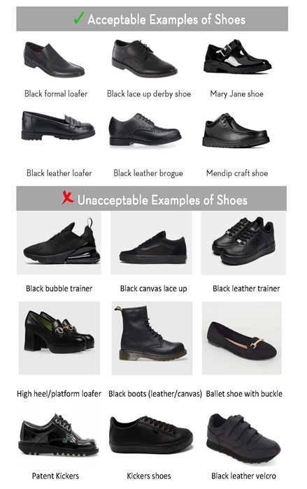 acceptable example of shoes